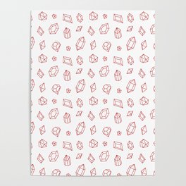 Red Gems Pattern Poster