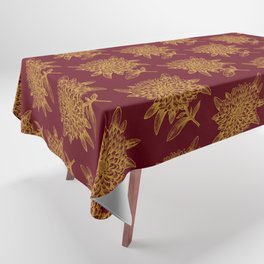 Elegant Flowers Floral Nature Red Yellow Gold Tablecloth