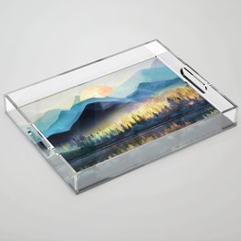 Mountain Lake Under Sunrise Acrylic Tray