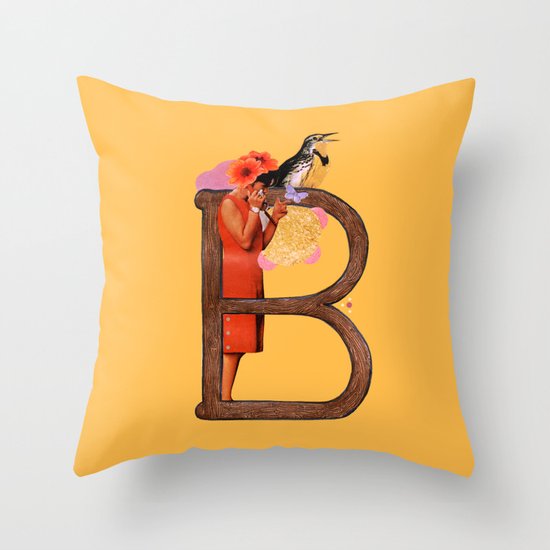 A TO Z - "B" Throw Pillow