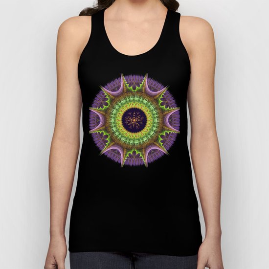 Groovy mandala with doodle flower Unisex Tank Top