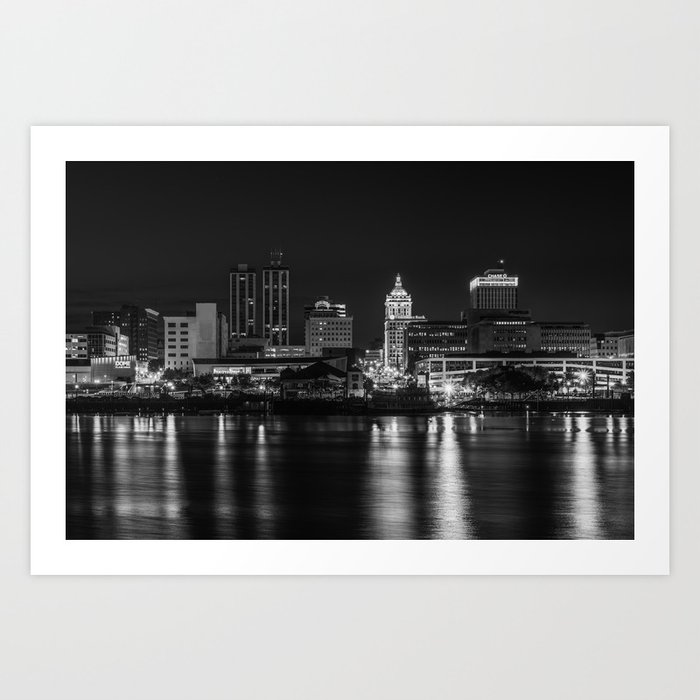 Peoria Skyline B&W Art Print by Jon Bilous Society6