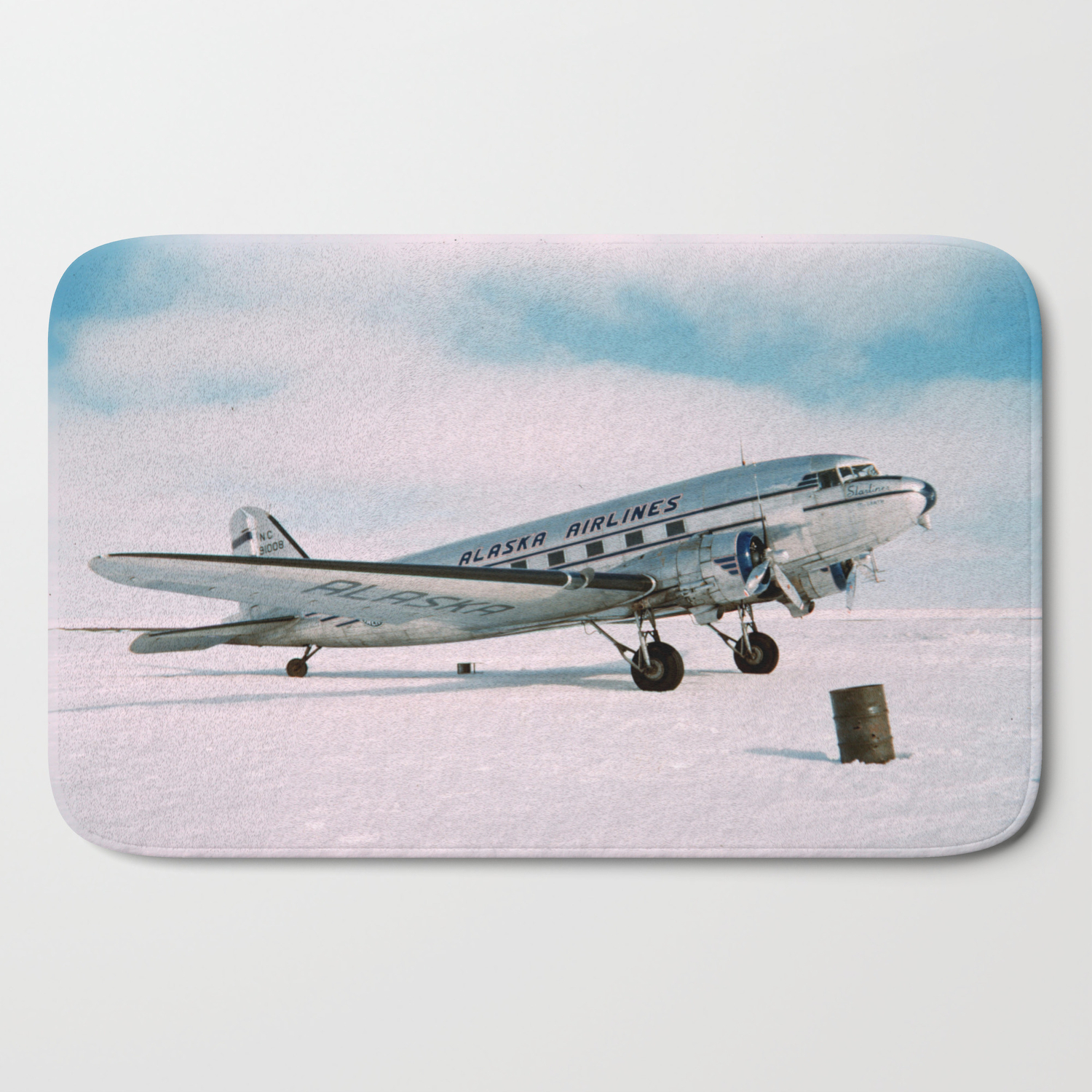 Vintage Aviation Photograph Alaska Airlines Airplane Air Plane Classic Pilot Flight Travel Photo Bath Mat By Igallery Society6