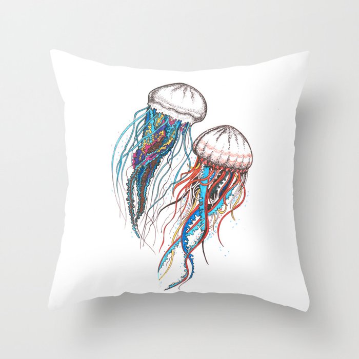 JellyFish Throw Pillow