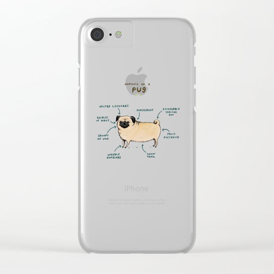 Anatomy of a Pug Clear iPhone Case