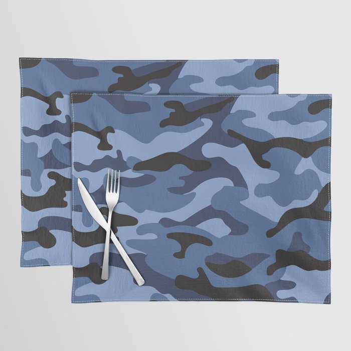 Camouflage Pattern Bluie Grey Placemat