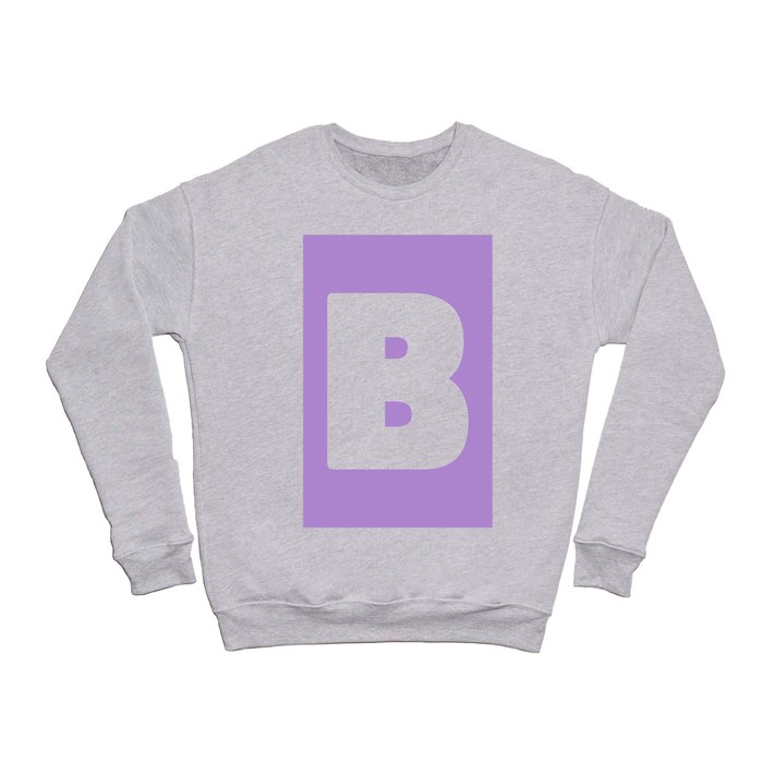 B (White & Lavender Letter) Crewneck Sweatshirt