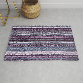 Carpet Stripes Eggplant Purple Steel Blue Area & Throw Rug