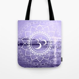 Water Om Mandala Lavender Tote Bag