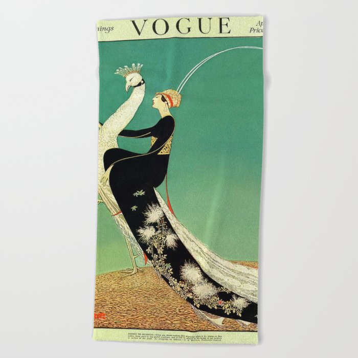 Vintage Magazine Cover - Peacock Beach Towel