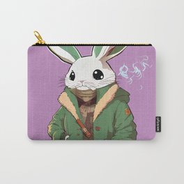 Cute Rabbit wearing a jacket Carry-All Pouch