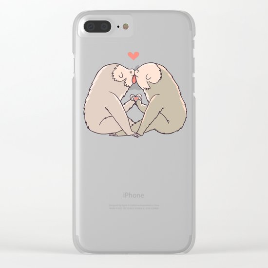 Sloth Kisses Clear iPhone Case