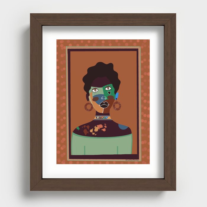 Nubian Queen Vibes  Recessed Framed Print