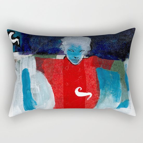 woman in the wind Rectangular Pillow