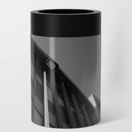 black and white building abstract Can Cooler