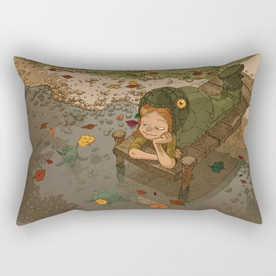 La rivière aux tortues Rectangular Pillow