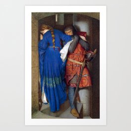 Hellelil and Hildebrand, the Meeting on the Turret Stairs, 1864 by Frederic William Burton Art Print