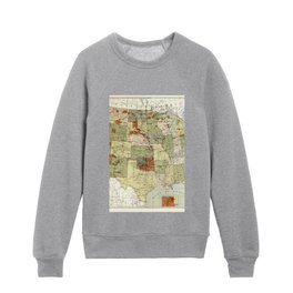 United States-Indian reservations-1892 vintage pictorial map Kids Crewneck