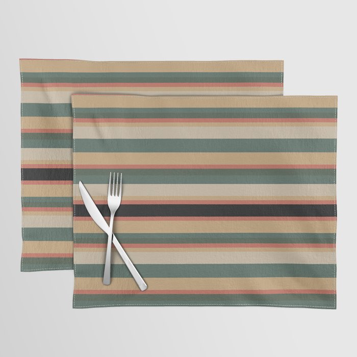 Vintage colored stripes, nature vibes Placemat