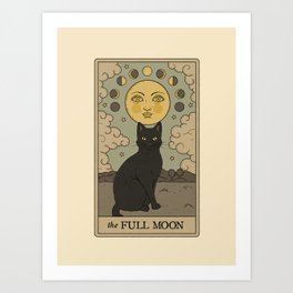 The Full Moon Cat Art Print