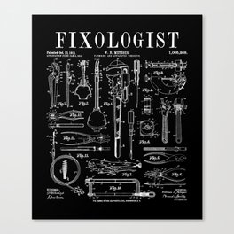 Fixologist Plumber Plumbing Tools Vintage Patent Print Canvas Print