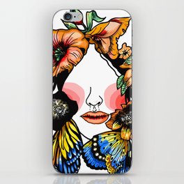 Flowres color face iPhone Skin