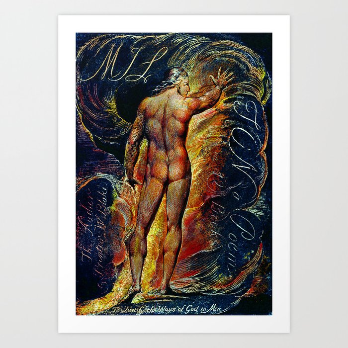 William Blake "Frontispiece to Milton poem" Art Print