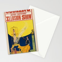 Vintage illusionist magic poster art Stationery Card