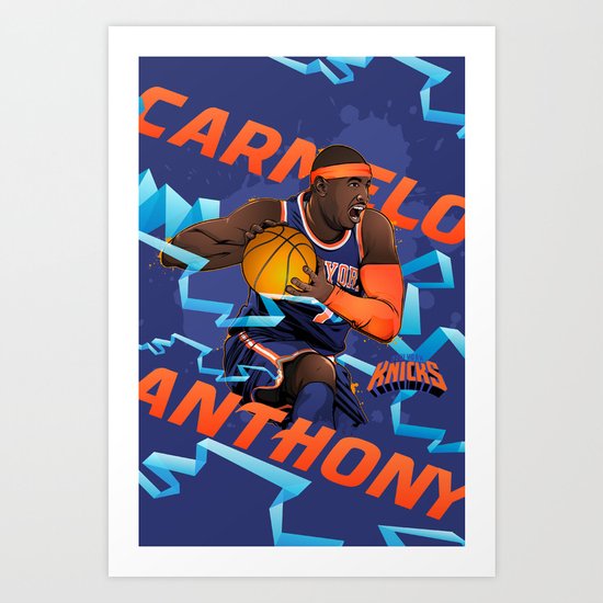 NBA Stars: Carmelo Anthony Art Print