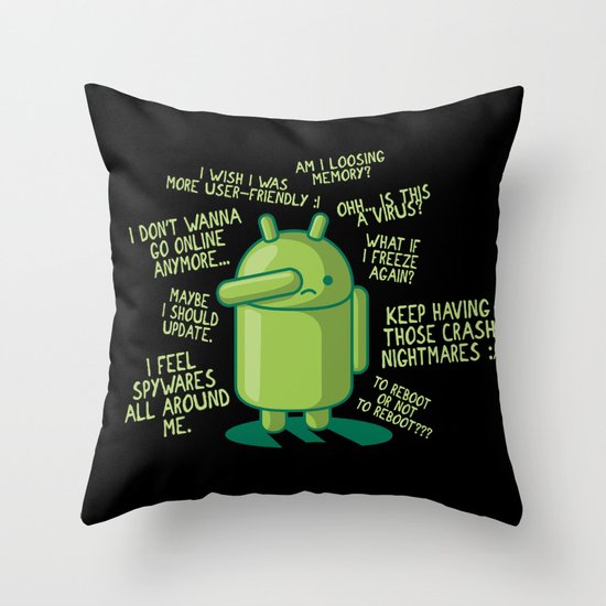 PARANOID ANDROID Throw Pillow