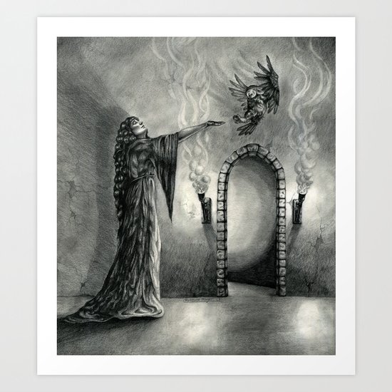 The Owl and the Witch Art Print