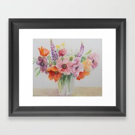 Wildflowers in Glass Vase Framed Art Print