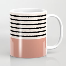 Texture - Black Stripes Dustpink Coffee Mug