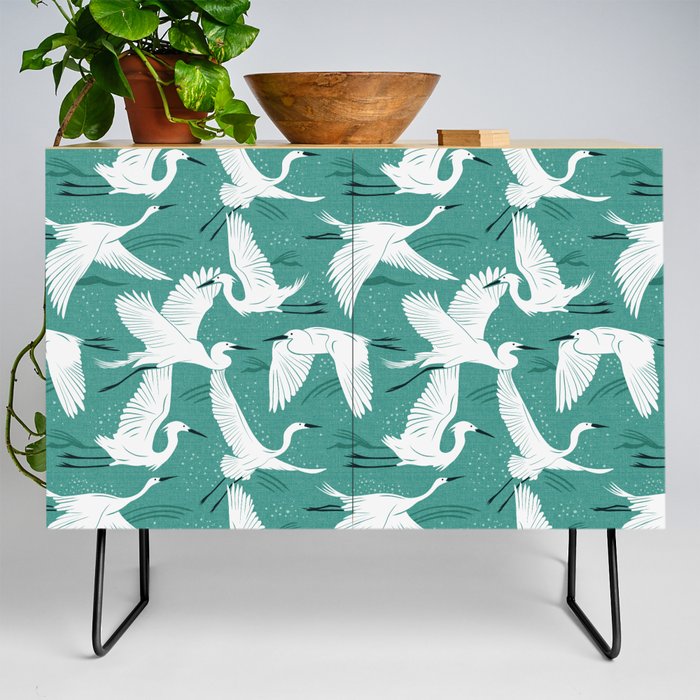 Soaring Wings - Teal Green Credenza