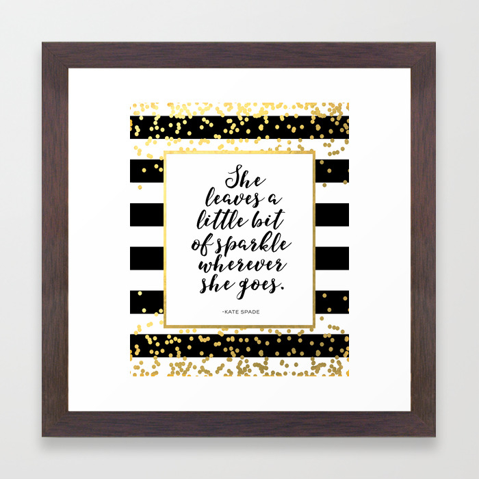 Printable Art Kate Spade Quote Kate Spade Decor Girls Room Decor Girls Bedroom Decor Wall Art Sparkl Framed Art Print