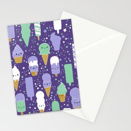Kawaii popsicles purple Stationery Card