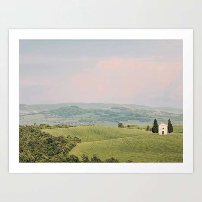 San Quirico d'Orcia, Vitaleta Chapel, Tuscany Italy Photography Art Print
