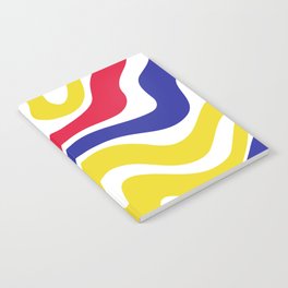 Warped Swirl Marble Pattern (red/blue/yellow) Notebook