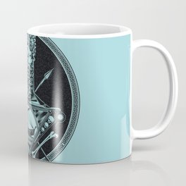 POLIFEMO_BLUE Coffee Mug | Cool, Design, Cyclops, Mythology, Skull, Blue, Illustration, Ship, Painting, Digital 