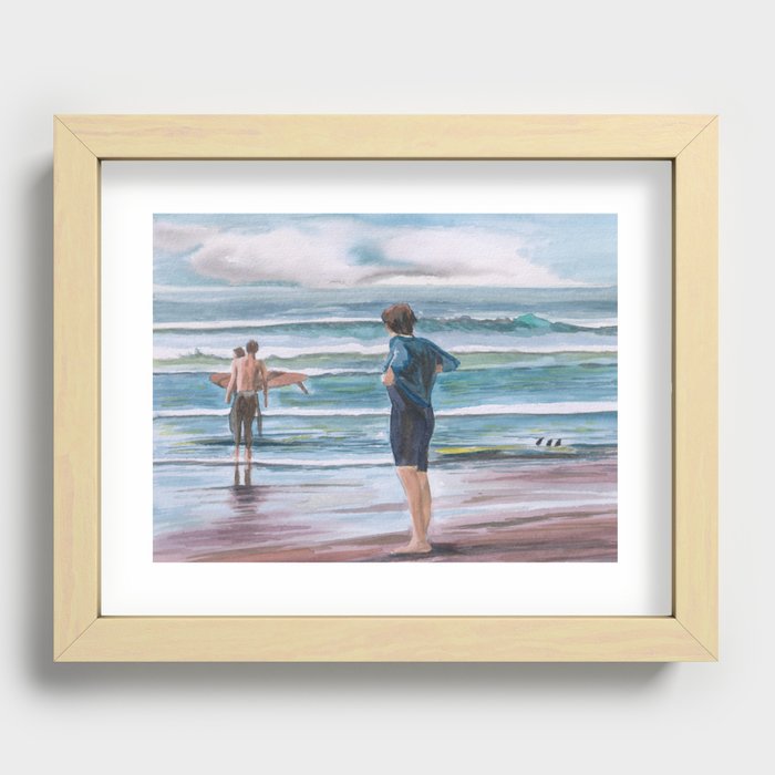 Surf Time 3 Bude Recessed Framed Print