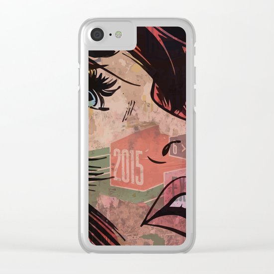 Comic girl affiche poster Clear iPhone Case