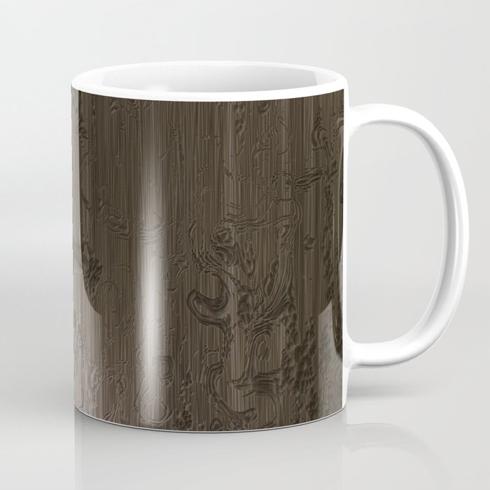 Brown engraved wood board Coffee Mug