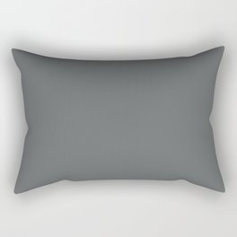 Pewter, Steel, Dark Gray Solid Color Pairs with Farrow and Ball - Down Pipe - Dark Lead Gray 26 Rectangular Pillow