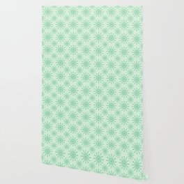 Minimal Retro Styled Geometric Pattern - Green Sheen Wallpaper