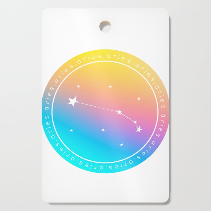 Aries Zodiac | Rainbow Circle Cutting Board