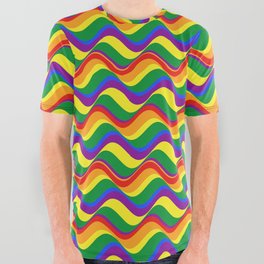 Pride flag wavy All Over Graphic Tee