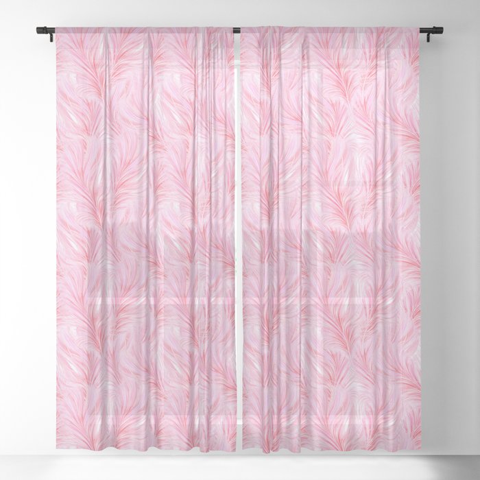 Flamingo pink Sheer Curtain