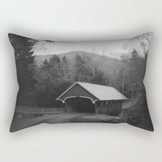 New England Classic Covered Bridge Rectangular Pillow
