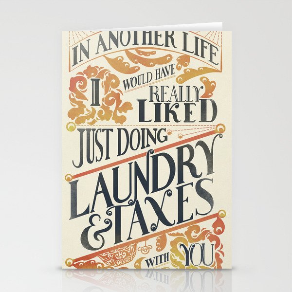 Laundry and Taxes | Everything Everywhere All At Once Quote Stationery Cards