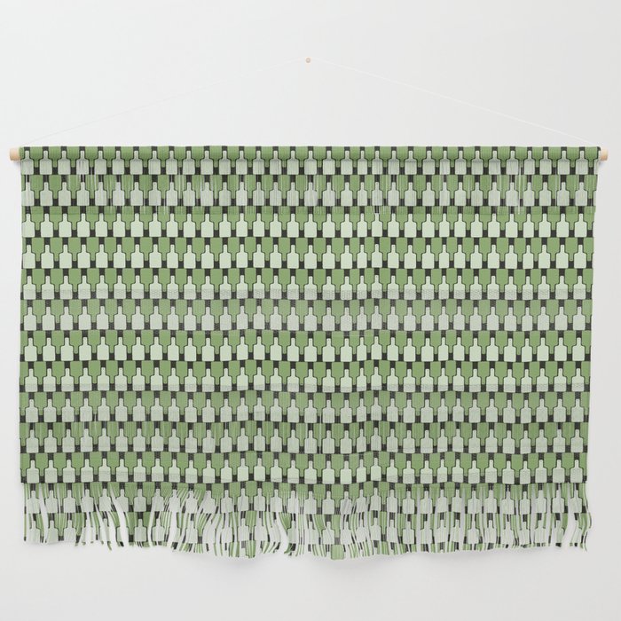 Geometric Cutting Board Pattern in Green Wall Hanging